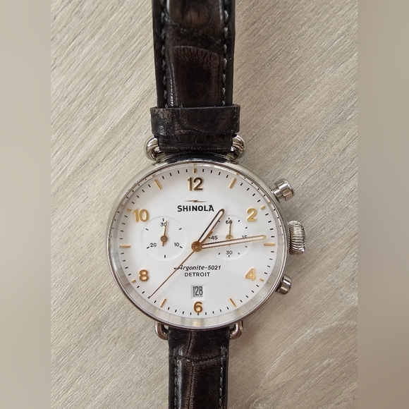 Shinola Accessories - Shinola Canfield Chronograph Watch With Brown Leather Strap